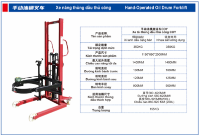 Xe nâng thùng dầu thủ công